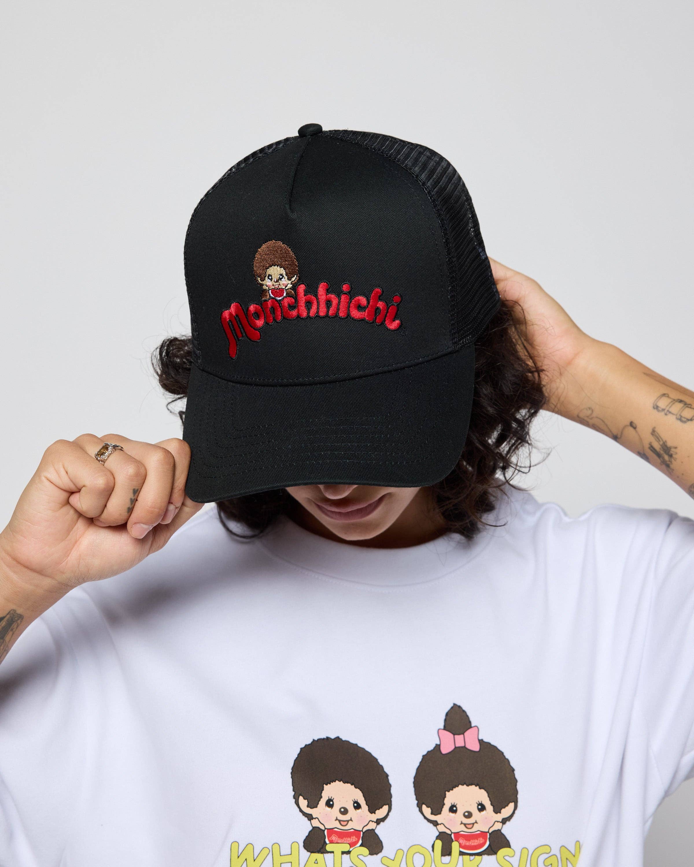 SAMII RYAN - Vente Casquette de camionneur – femme - Casquette Trucker Logo Monchhichi™, Charbon4