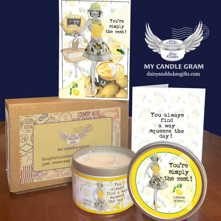 My Candle Gram- You're Simply the Zest! for wholesale by Daisy & Dukes Gifts