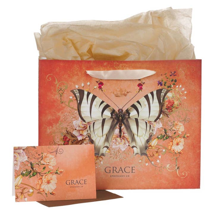 Gift Bag w/ Card LG Landscape Grace Eph. 2:8 for wholesale by Christian Art Gifts
