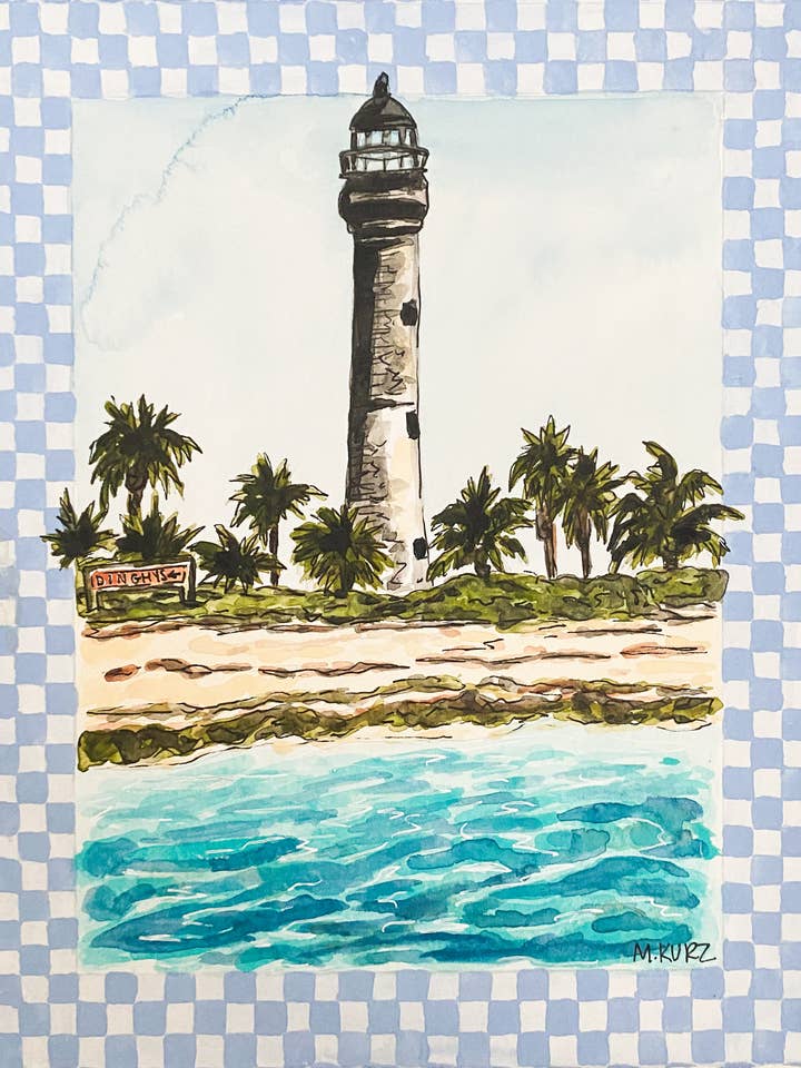 Key West Lighthouse Print for wholesale by Makenzie Kurz Art