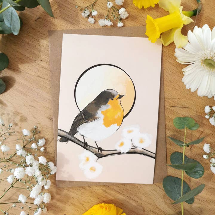 Cartão Red Throat por atacado de Ma Patte Laisse Des Traces