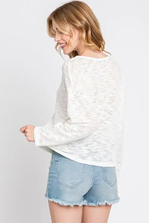 Final Touch - Wholesale Knit Top - Women's - V-Neck Knit Long Sleeve Top - T3104425