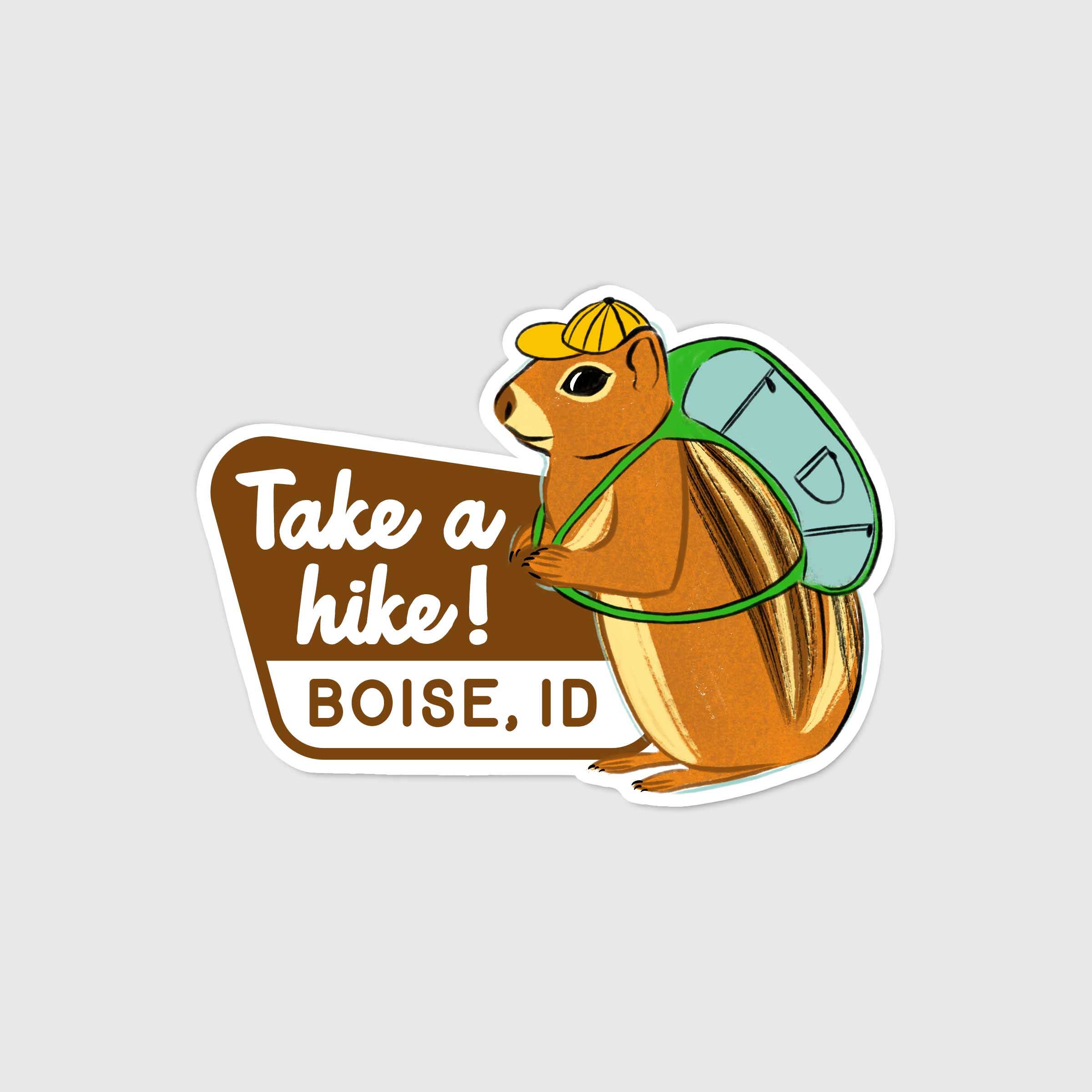 Natalie V. Mason - Wholesale Sticker - Sticker - Chipmunk ("Take a Hike!" w/ customizable town)4