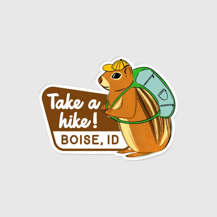 Natalie V. Mason - Wholesale Sticker - Sticker - Chipmunk ("Take a Hike!" w/ customizable town)4