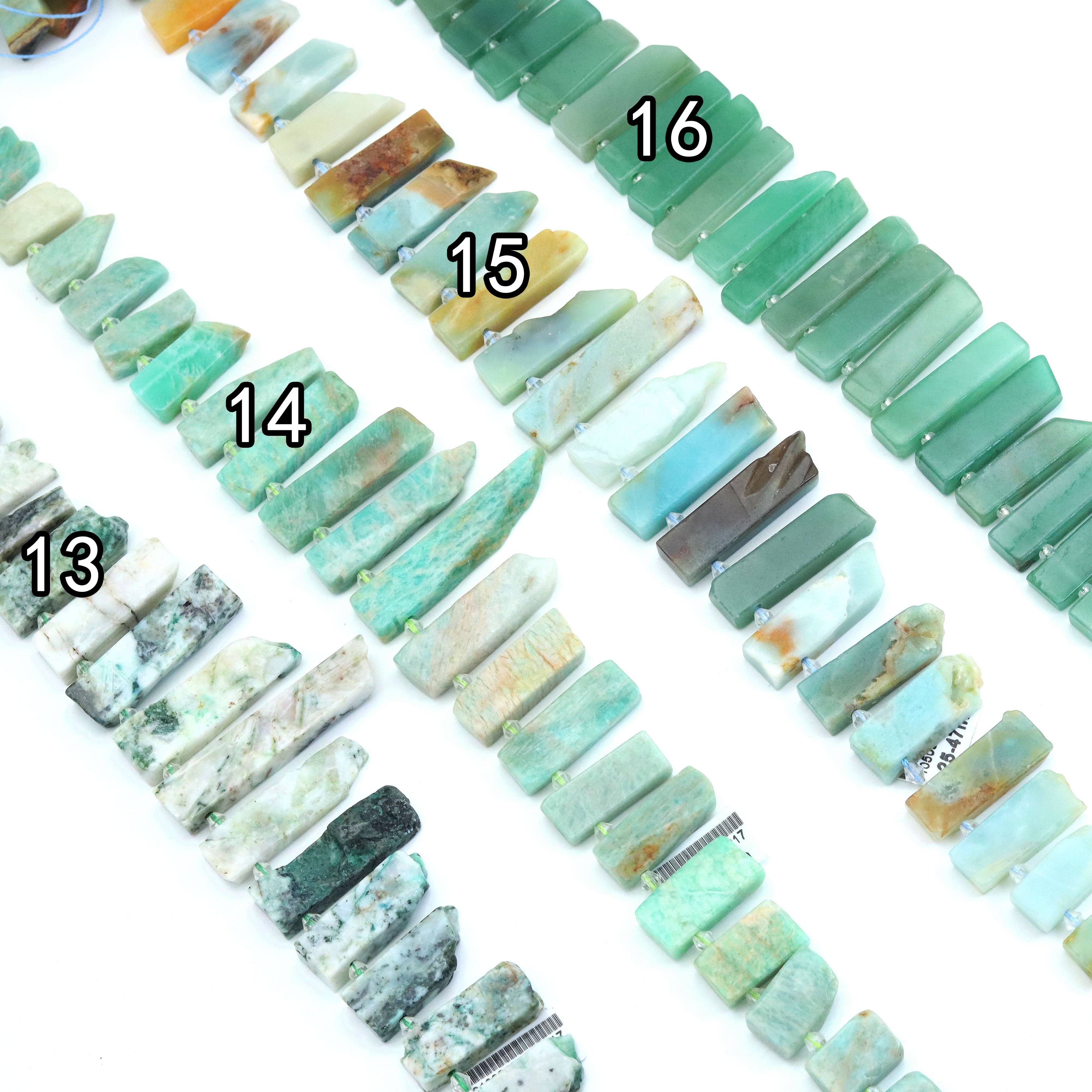 BestBeads&Beyond - Wholesale Beads - 25-47mm Gemstone Long Slice Beads, Sku#U18173