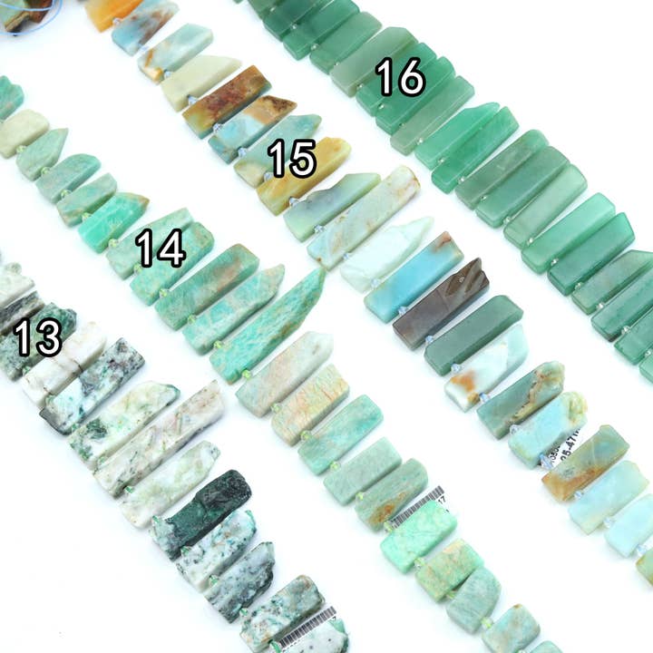 BestBeads&Beyond - Wholesale Beads - 25-47mm Gemstone Long Slice Beads, Sku#U18173