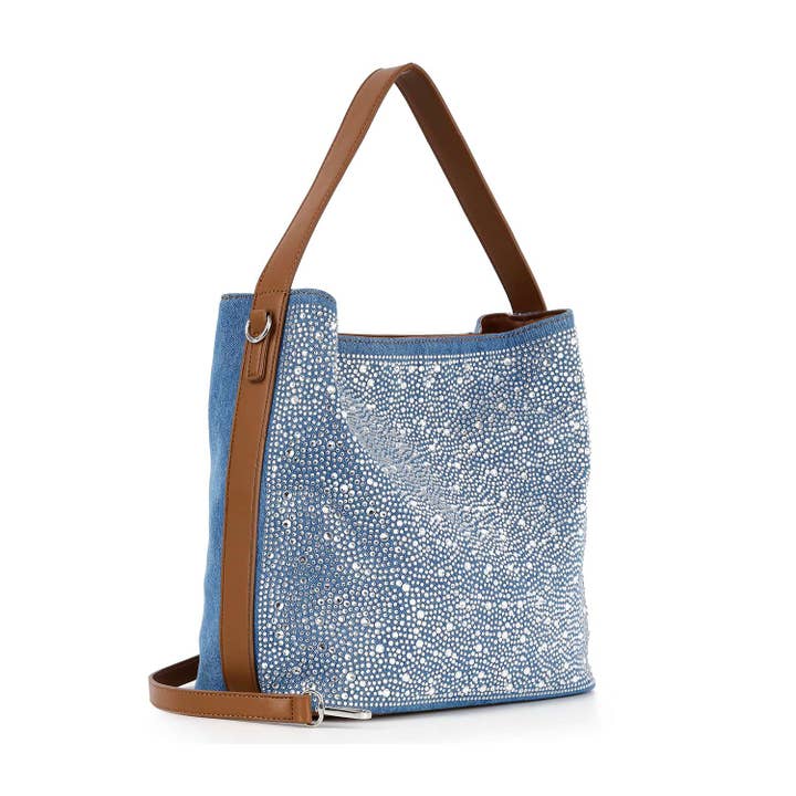 Handbag Express - Wholesale Shoulder Bag - Women's - Rhinestone Denim Fashion Hobo