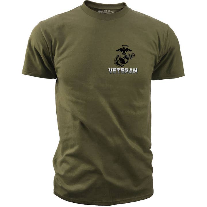Olive USMC T-Shirt - US Marines Corps Veteran Flag Men's Marine T- for wholesale on Faire
