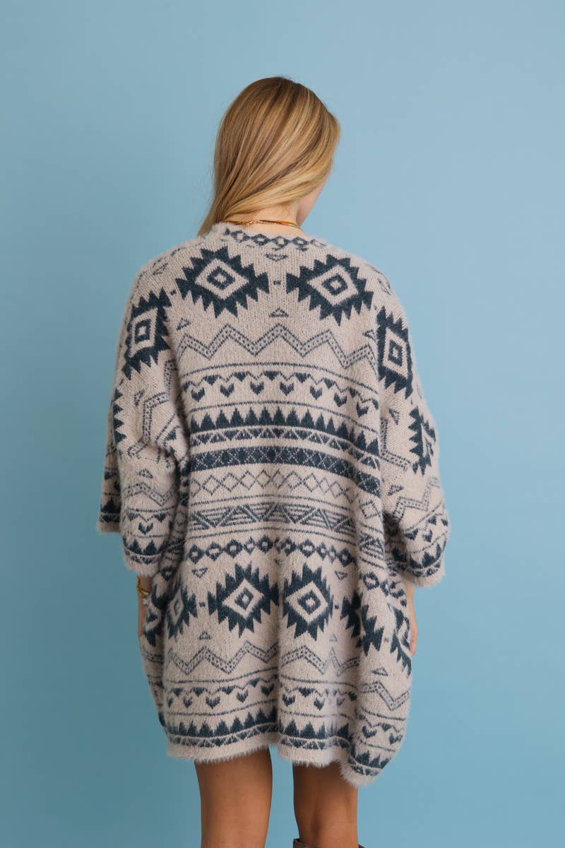 Leto Accessories – wholesale Cardigan – Women’s – Aztec Soft Knit cardigan with Tribal Print - Western Vibe 🌵7