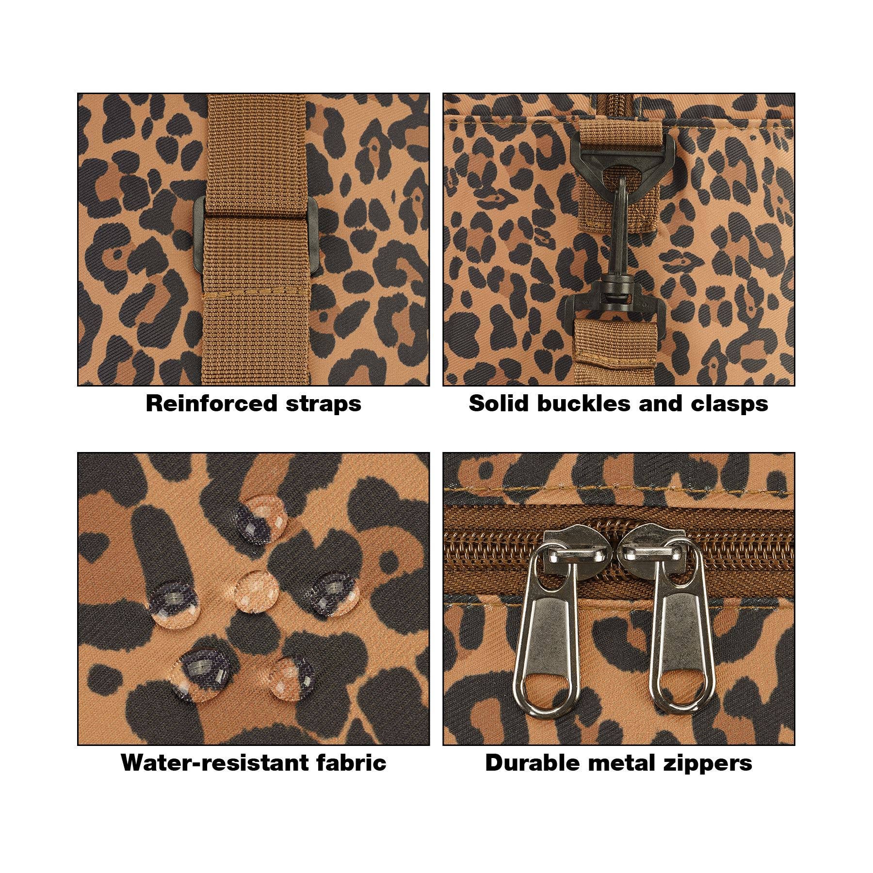 wandf - Wholesale Weekender Bag - Women's - WANDF Leopard  Foldable Travel Duffel Carry on Weekender 40L6