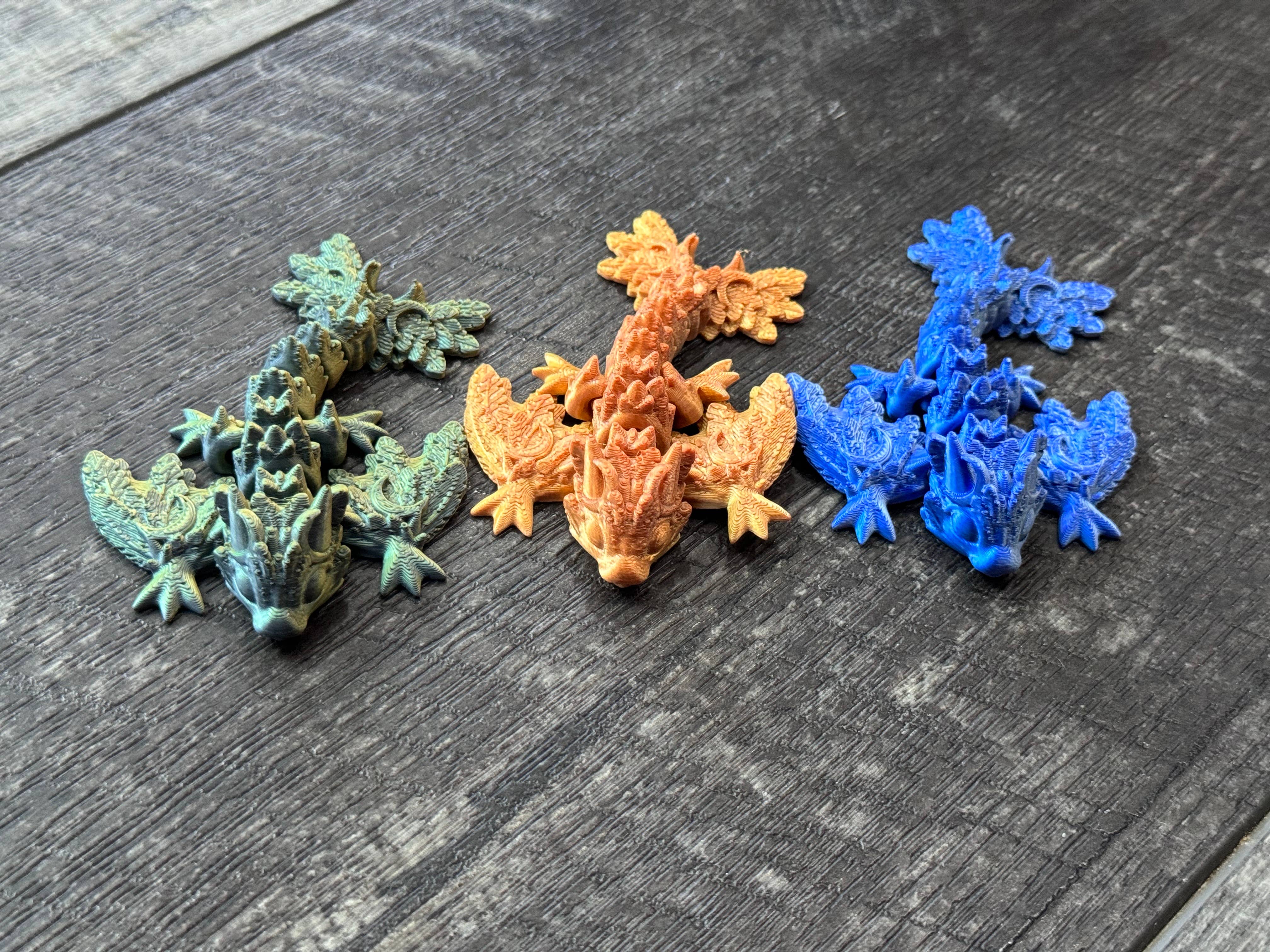 LNZ Custom Design - Vendita all'ingrosso Giocattolo fidget - Bambini - Confezione da 5 Wyvern Variety - Wyvern Dragons stampati in 3D18