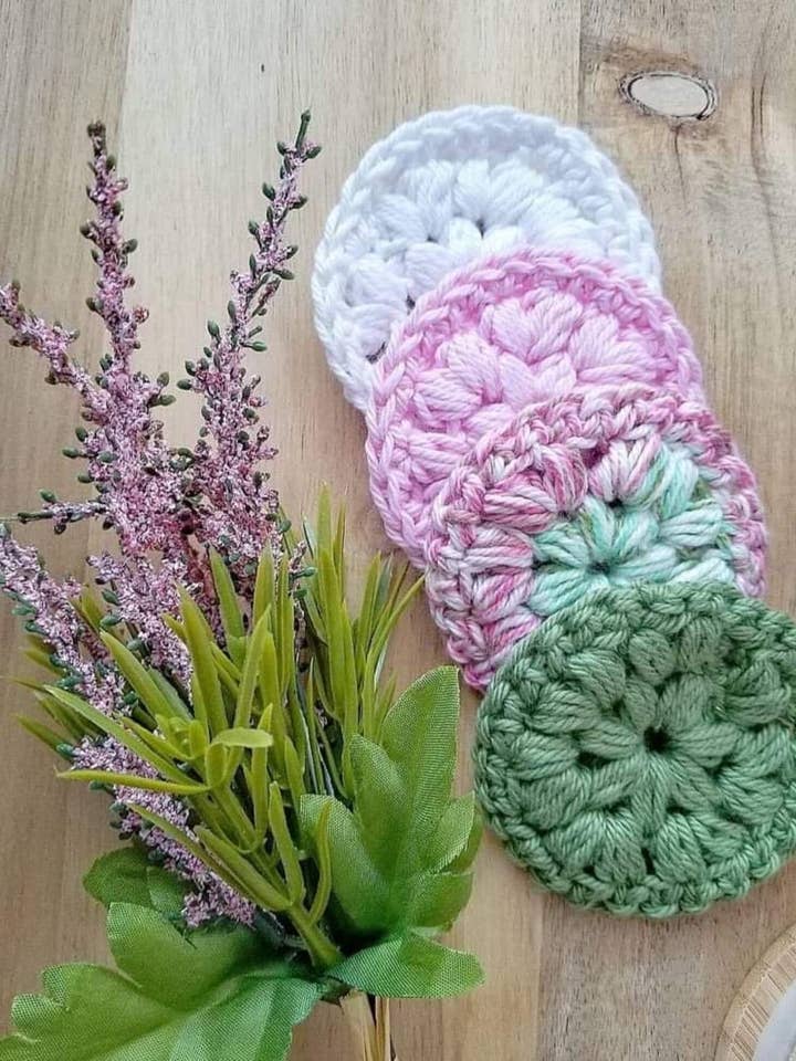 Handmade Crochet 3in Cotton Beauty Cleaning Round for wholesale by The Yarn Lilly