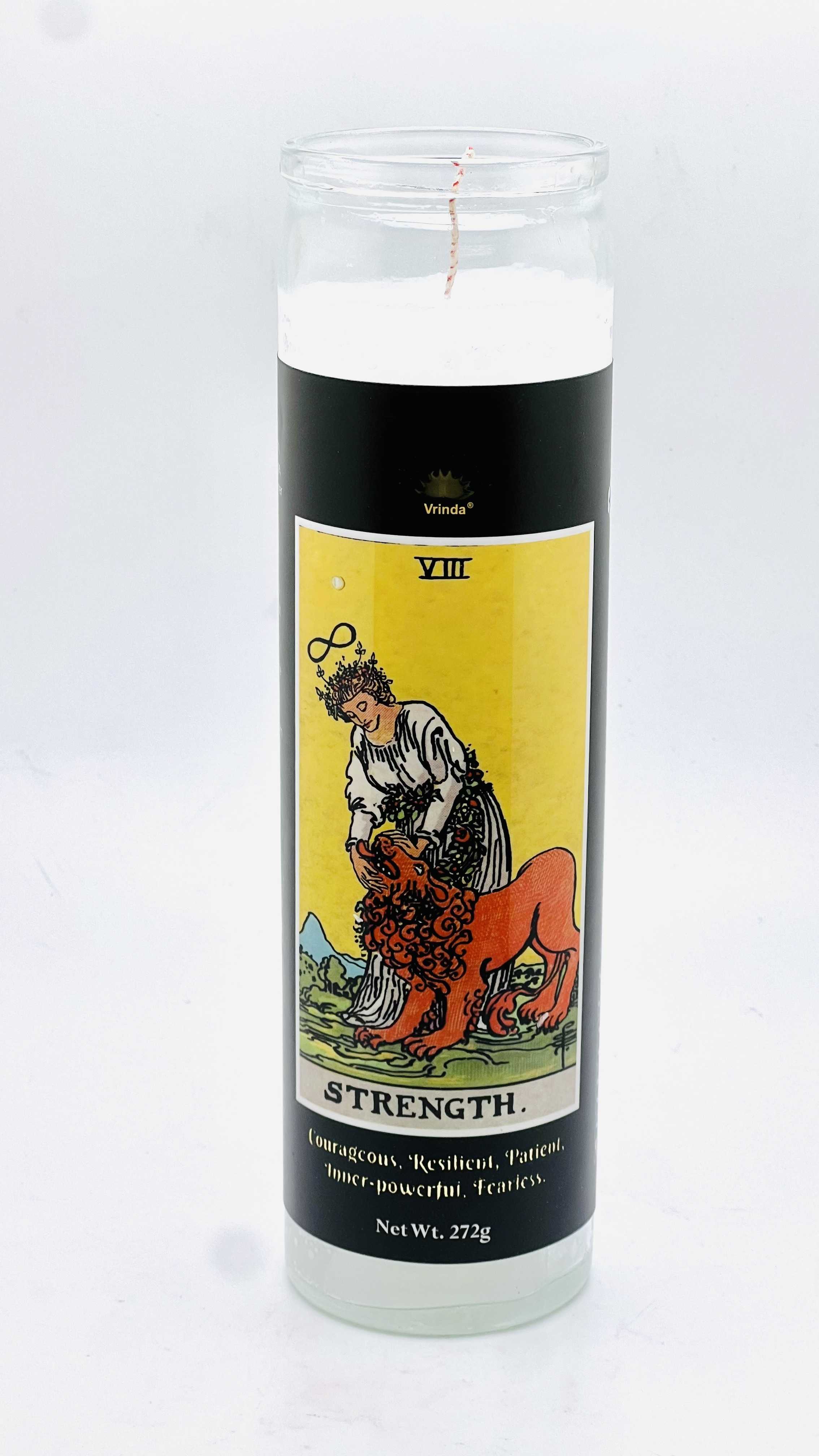 Vrinda - Wholesale Pillar Candle - Strength Tarot Candle0