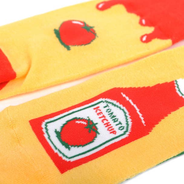 YW Men's Ketchup Bottle Novelty Socks for wholesale on Faire3