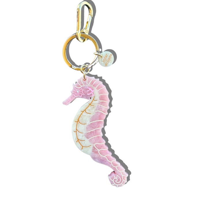 Solar Eclipse – wholesale Keychain – Women's – Hand-painted Seahorse Bag Charm + Keychain | Eco-Friendly