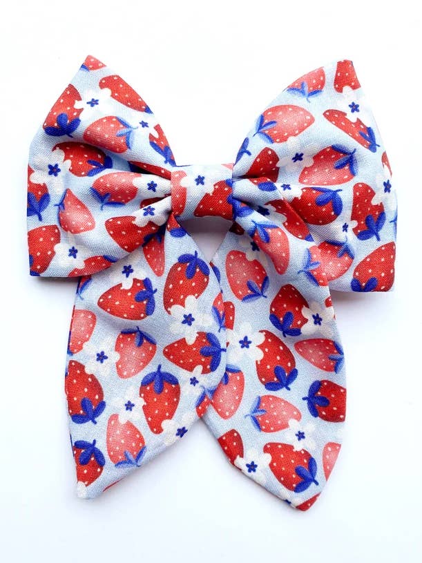 Lazo de pelo de fresa de verano para venta al por mayor de Shared Joy Bows