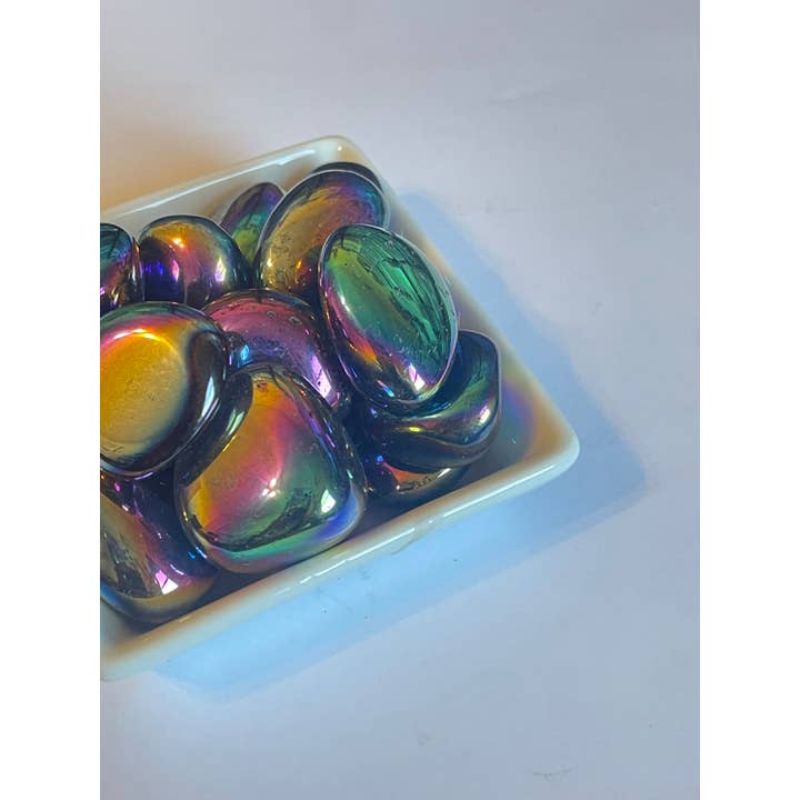 Tumbledshop - Wholesale Spiritual Stone/Crystal - Rainbow Aura Quartz Stone, Titanium Tumbled Stone, Crystal3