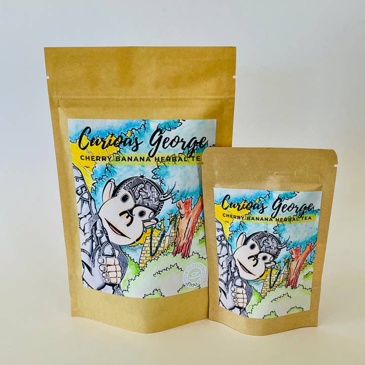 Curious George Inspired - Cherry Banana HERBAL TEA for wholesale by NovelTea Bookstore & Gifts