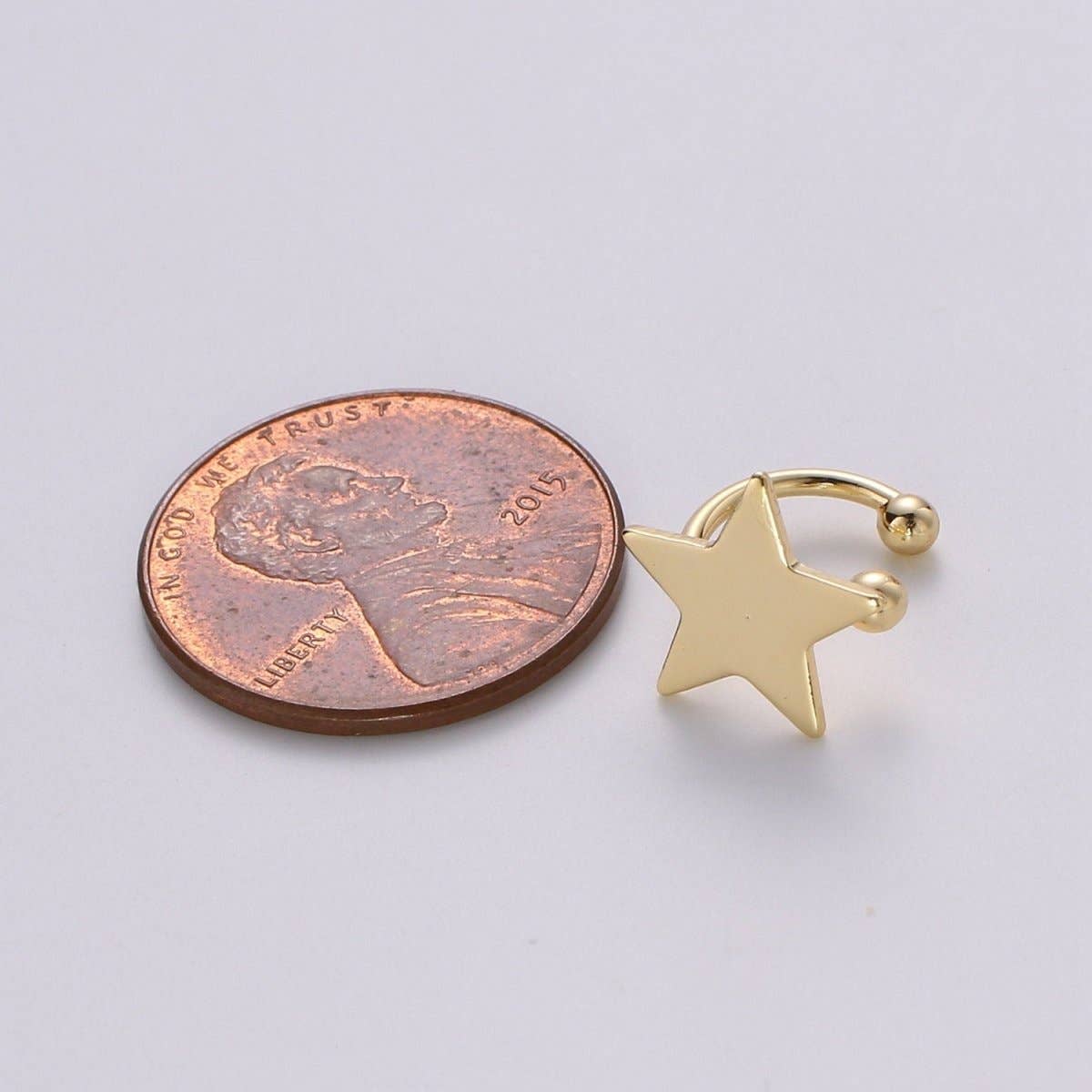 Aim Eternal - Wholesale Cuff/Wrap Earrings - 1x Gold Ear cuff, No piercing ear cuff, Fake piercing, Ear cuff, Helix no piercing hoop, Star ear cuff, Love earring, ear cuff, AI-1383