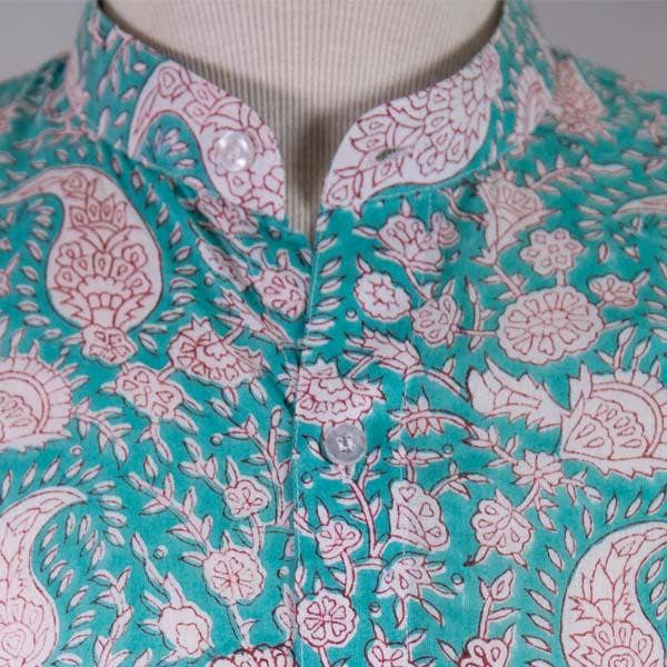 Block+Ink - Wholesale Button Down Shirt - Men's - Teal Paisley2
