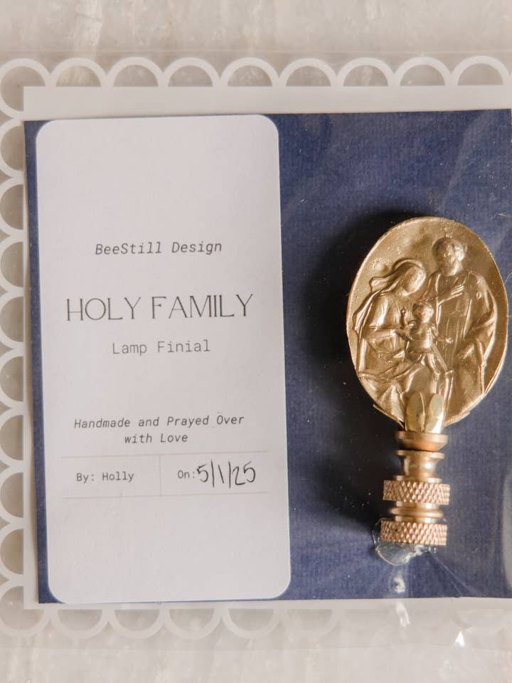 Holy Family Lamp Finial for wholesale by BeeStill Design