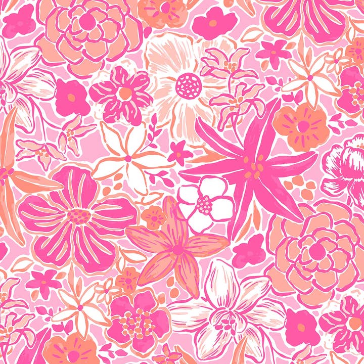 Beach Towel in Resort Floral Pink and Peach for wholesale on Faire1