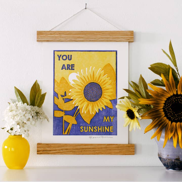 Heartell Press – wholesale Art print – You Are My Sunshine Letterpress Art Print1