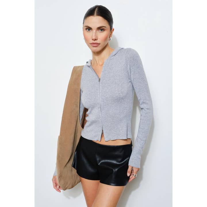 Paloma Knitted Front Zip Hoodie for wholesale by Loucia