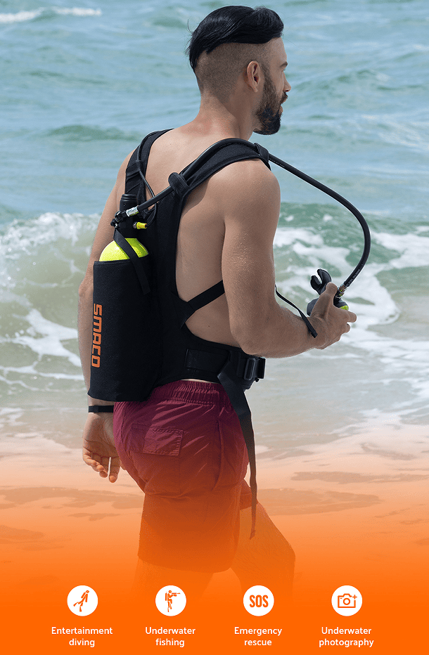 Hard Rock Health Stores - Wholesale Sporting Accessories - 2L Single-bottle respirator diving equipment.  Constant pressure 2 Mpa breathing 25-30Minutes snorkel mask snorkeling tube protective back bag, diving gas cylinder, scuba diving, adult men and women9