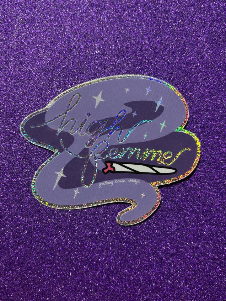 Hoch-Femme-Glitzersticker für den Großhandel von Galaxy Brain Design