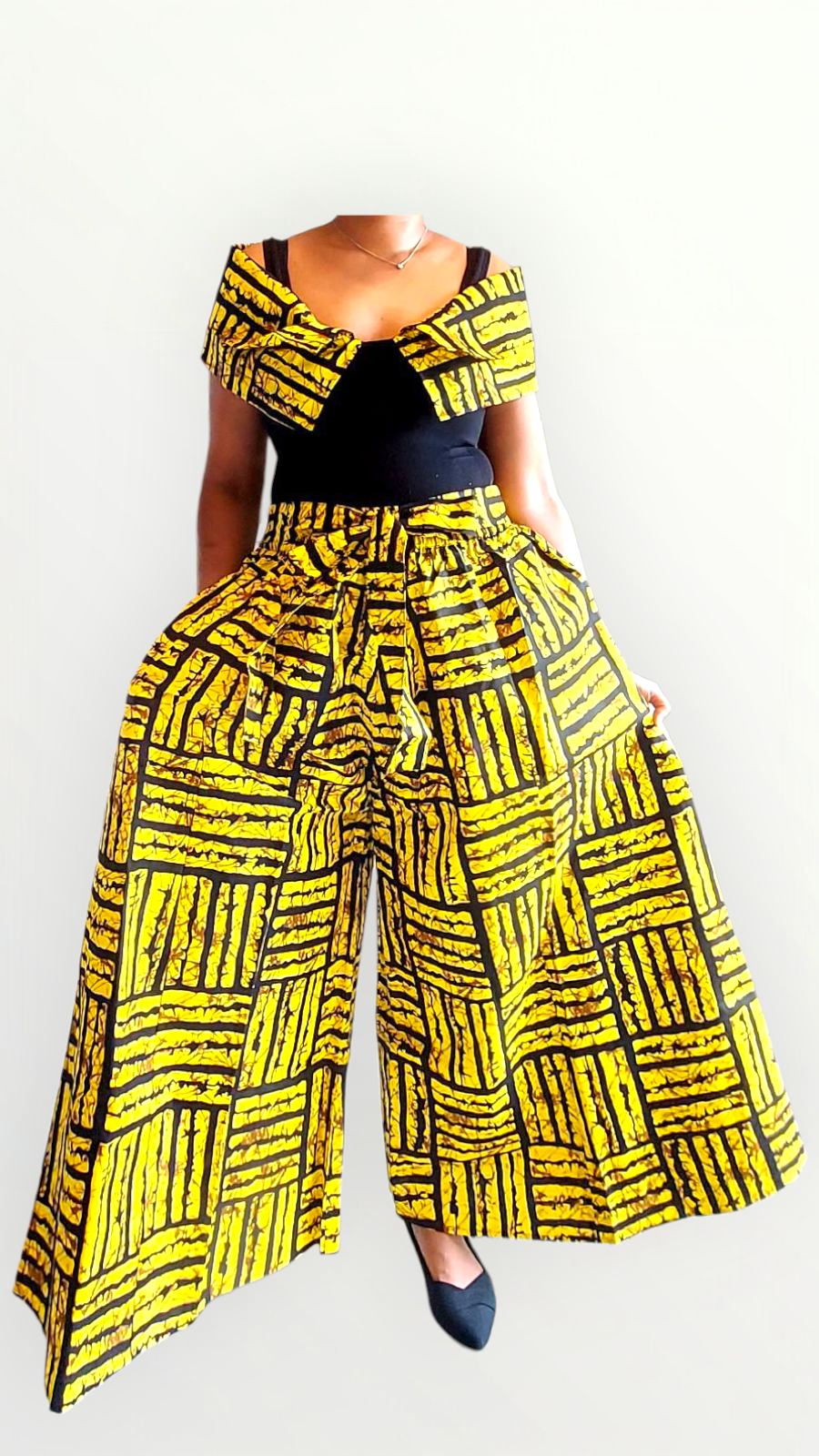 India Batik – wholesale Pants – Women's – Women Palazzo Pant / Wide Leg Pant -PS13 Yellow1