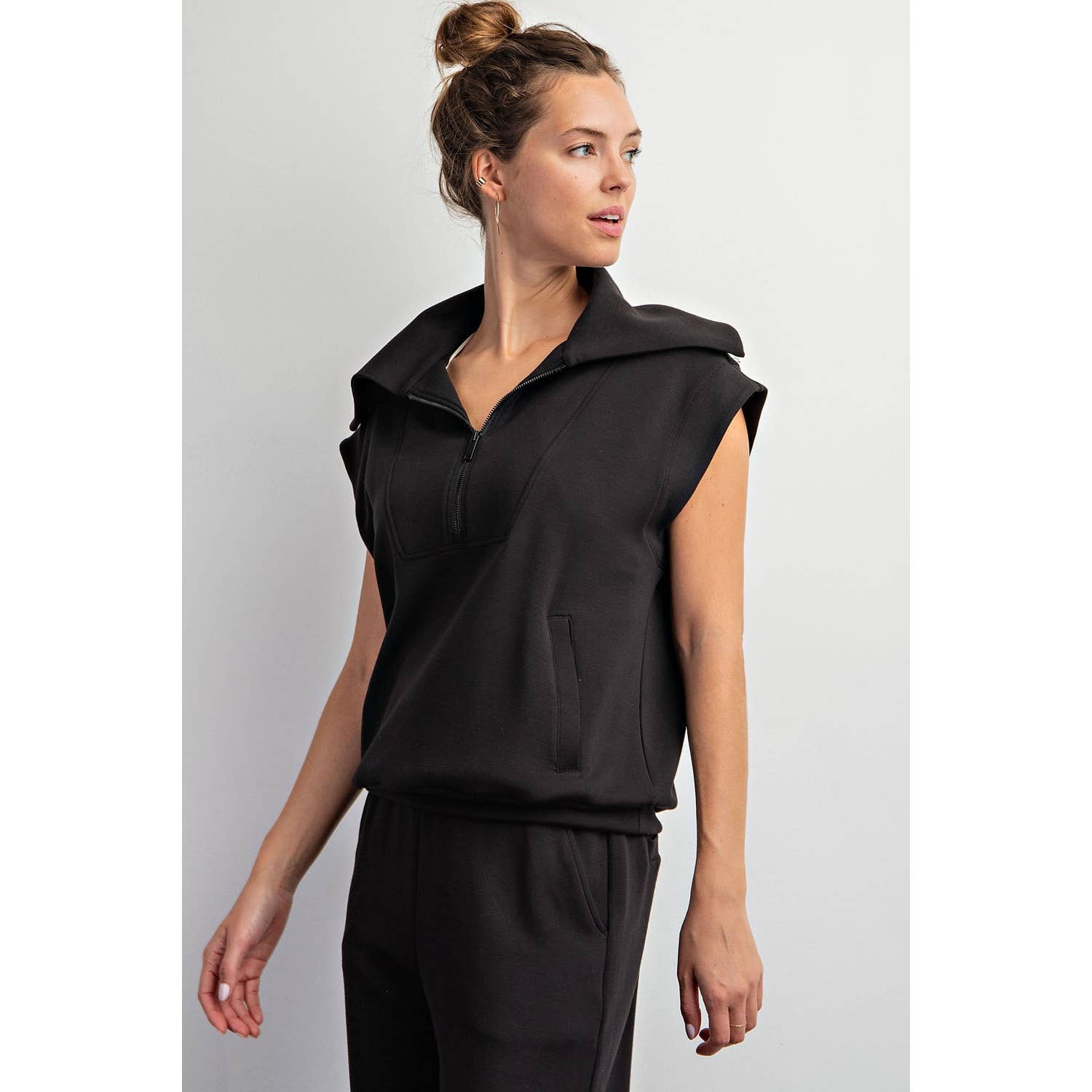 Rae Mode - Vente Haut de sport – femme - HAUT À MANCHES COURTES ET FERMETURE ÉCLAIR QUARTER EN MODAL POUR PLONGÉE7