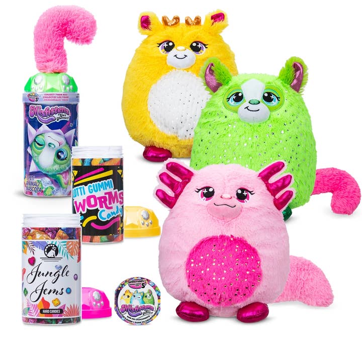 Basic Fun! UK - Wholesale Stuffed/Plush Toy - Kids & Baby - Misfittens Assortment – Cats - Gemstones - Wave 1 - Polybag1