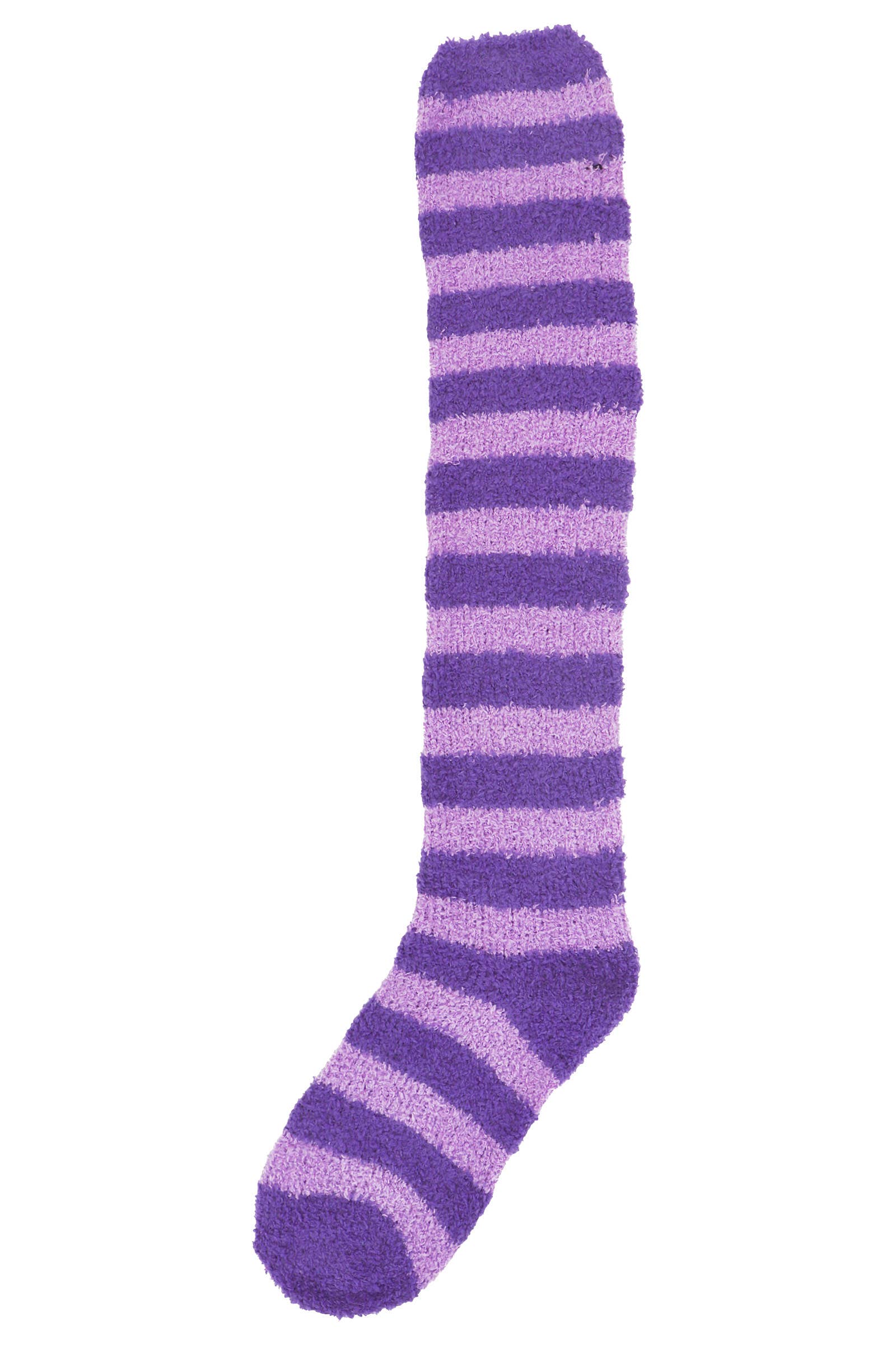 SORTIDAS Meias femininas felpudas listradas acima do joelho para venda a revendedores na Faire2