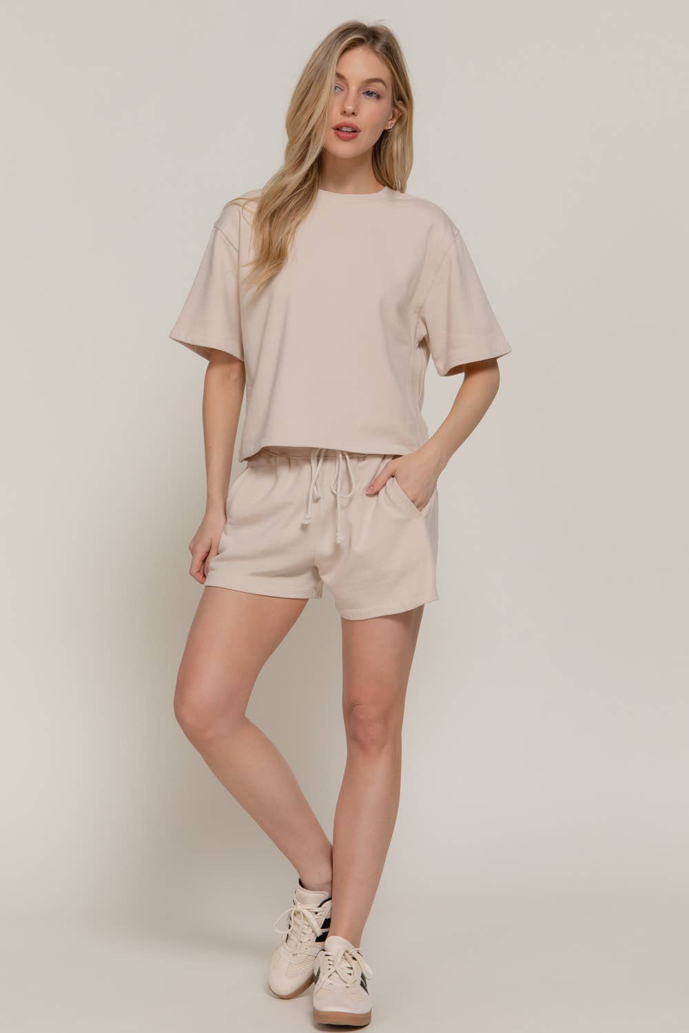 Active Basic | Active USA - Wholesale Lounge Shorts - Women's - Garment Washed Terry Shorts9