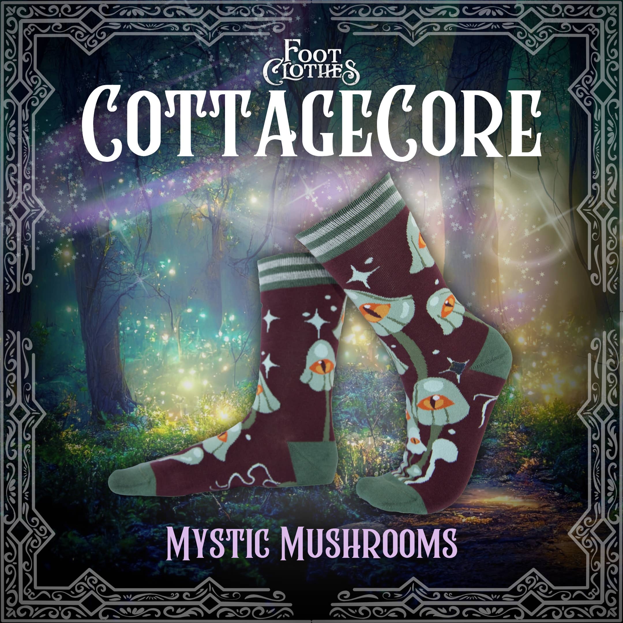 FootClothes LLC - Wholesale Socks - Unisex - Mystic Mushrooms Crew Socks21