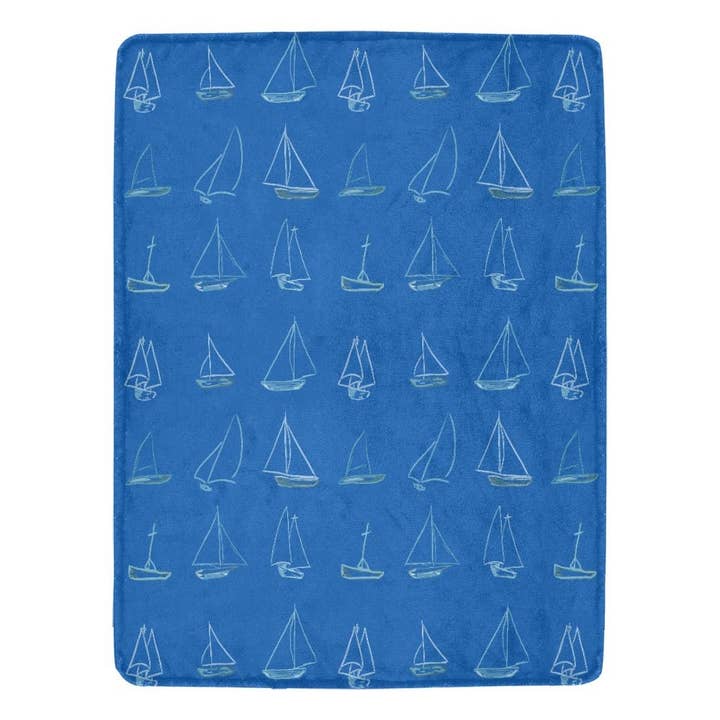 Sailboat Ultra-Soft Micro Fleece Blanket - 60" X 80" for wholesale by Blue Cava