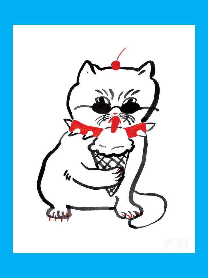 Ice Cream Cat Print pour la vente par Kristina Micotti