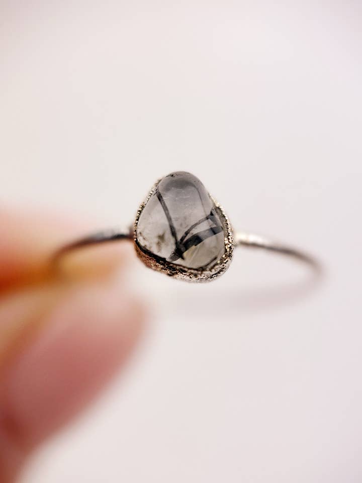 Rutilated Quartz Ring in Silver for wholesale by Lyon and Feather