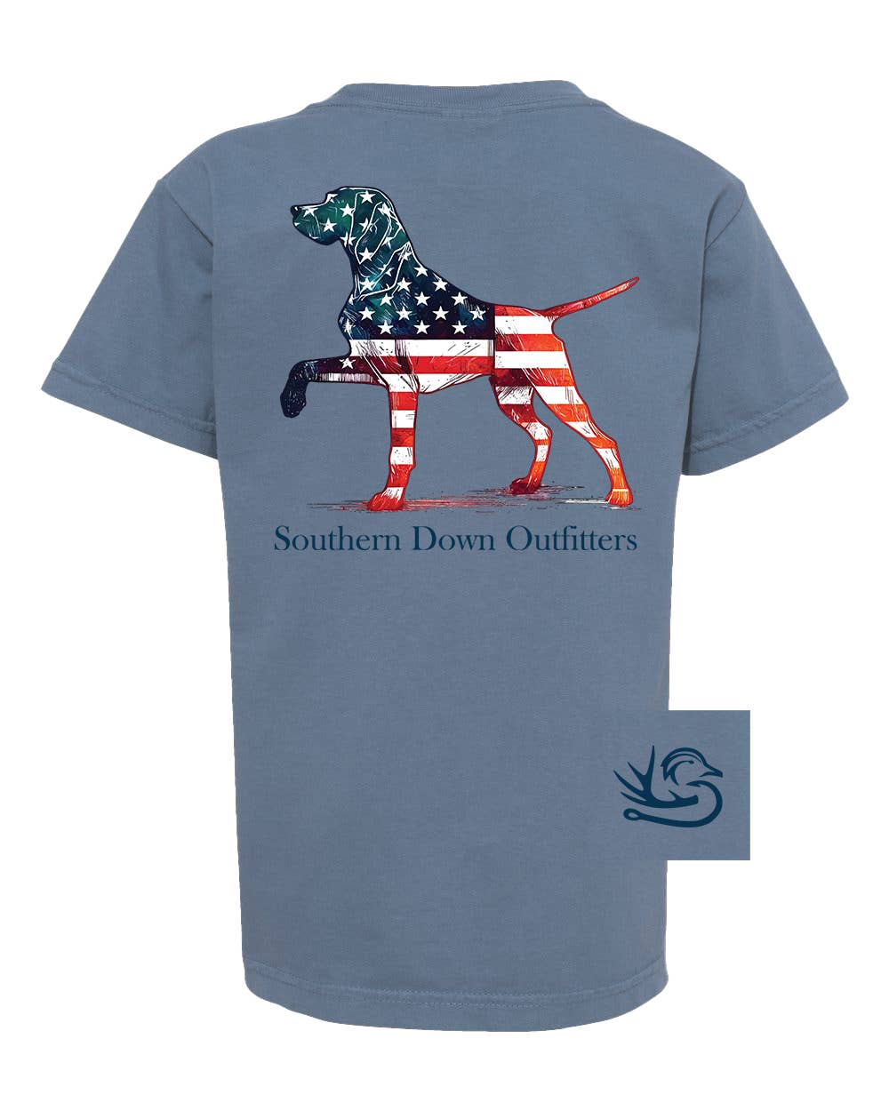 Southern Down Outfitters - Wholesale Screen Printed T-Shirt - Kids - Star Spangled Dog Youth Tee