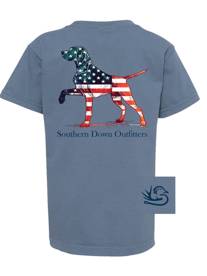 Southern Down Outfitters - Wholesale Screen Printed T-Shirt - Kids - Star Spangled Dog Youth Tee0
