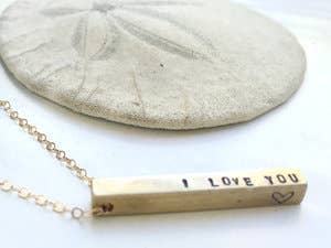 SORA DESIGNS - Wholesale Pendant/Charm Necklace - Let Go delicate bar necklace3