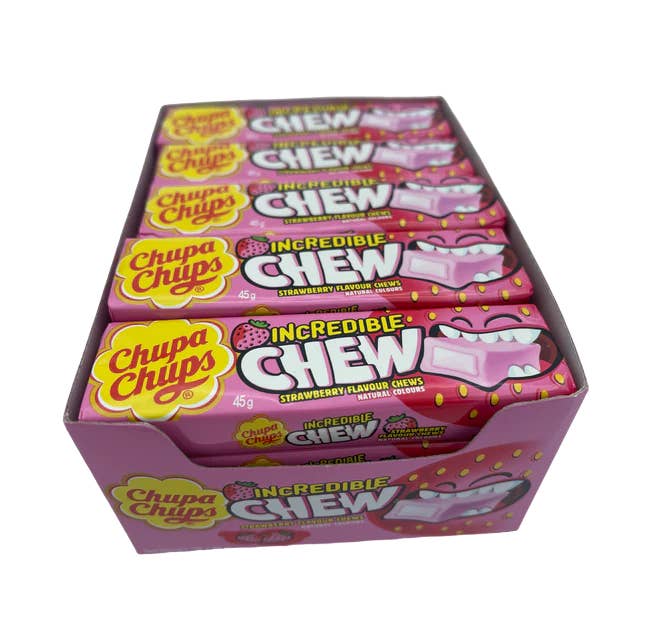 Global Bite Co - Wholesale Gummy - Chupa Chups Incredible Chew Strawberry 20pck (Netherlands)