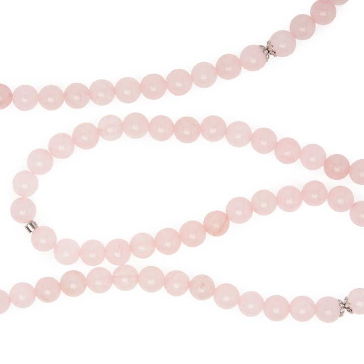 KARMA YOGA SHOP - Wholesale Beaded Bracelet - Mala “Buddha” bracelet with 108 pink quartz beads