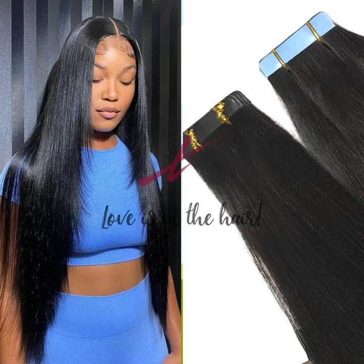 Natural Color B Silky Straight | Tape In Human Hair Extensions | Brazilian V for wholesale on Faire1