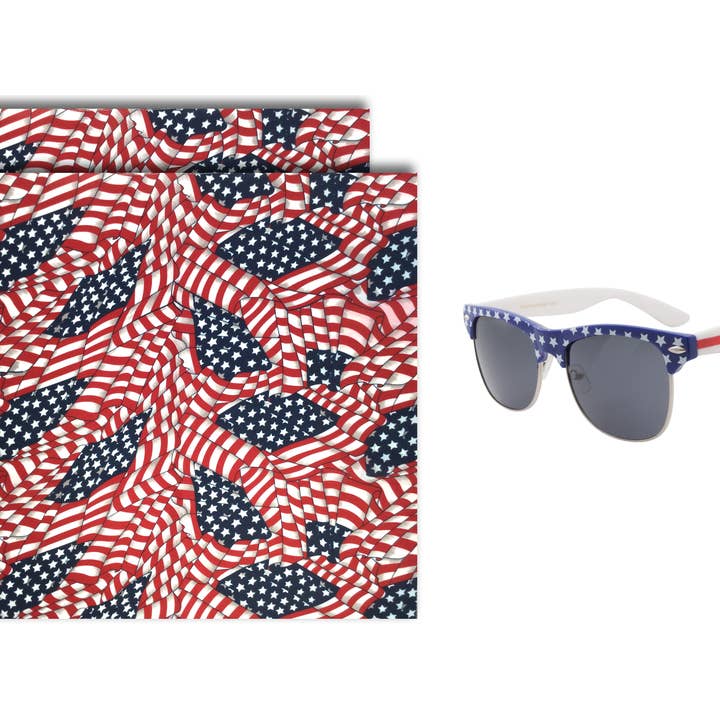 grinderPUNCH – wholesale Sunglasses – Unisex – grinderPUNCH Apollo's Creed All American Flag Browline Sunglasses and Bandana Pack2