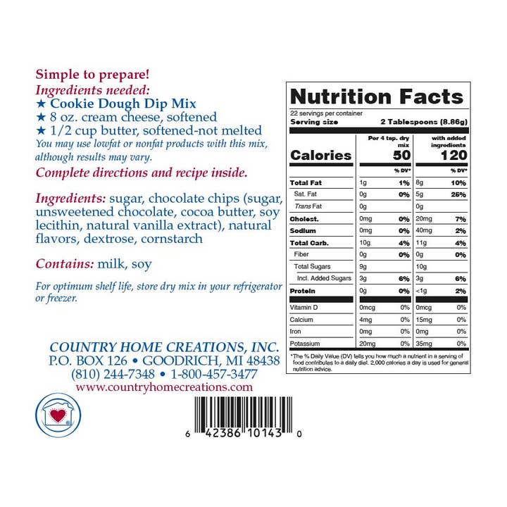 Country Home Creations - Wholesale Dip - Cookie Dough Dip Mix3