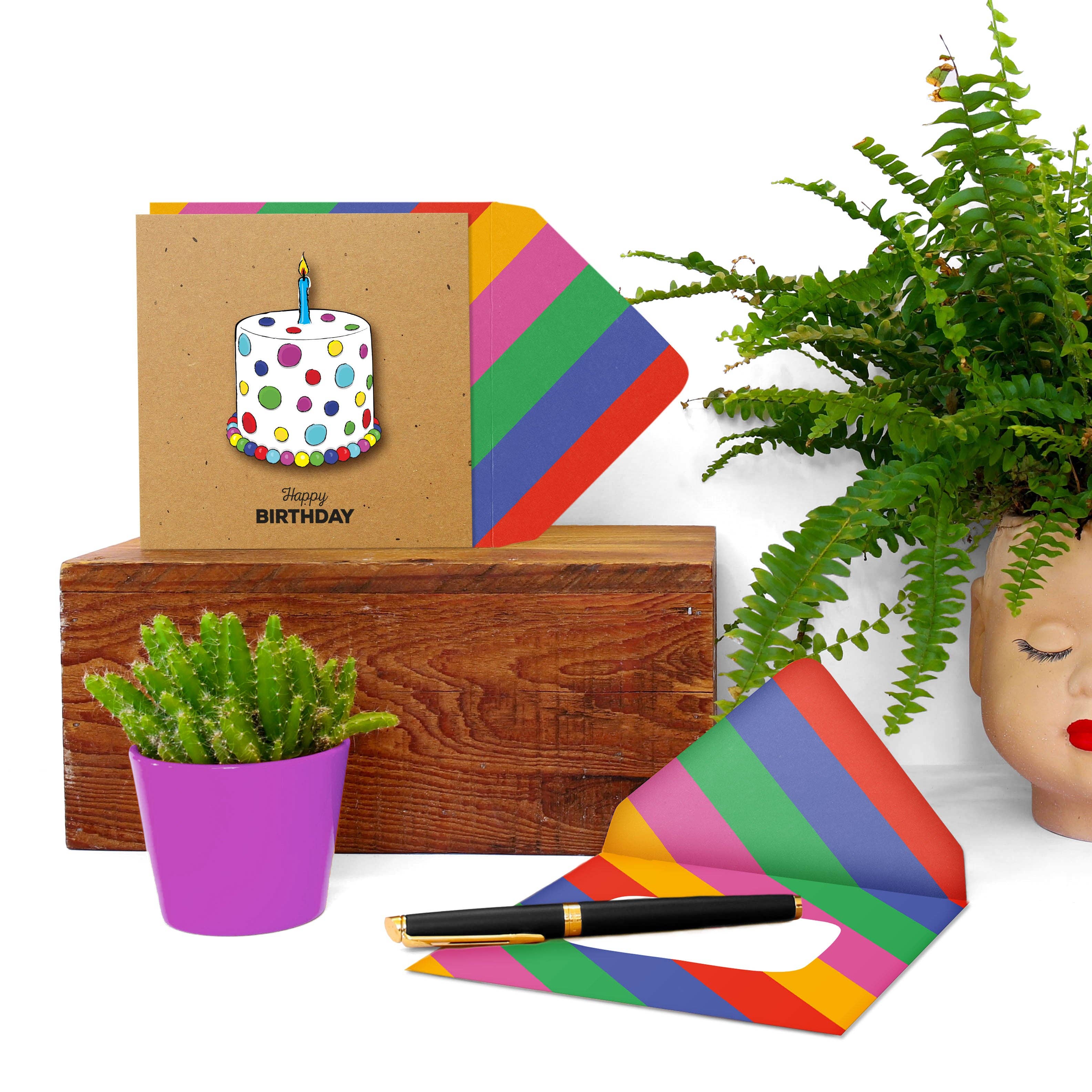 Tache - Wholesale Birthday Card - Spotty Birthday Cake2