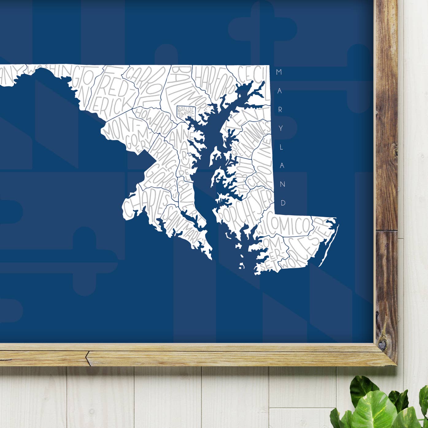 Billie Claire Illustration (Handmade) - Wholesale Art Print - Maryland Counties - 8x10 Art Print5