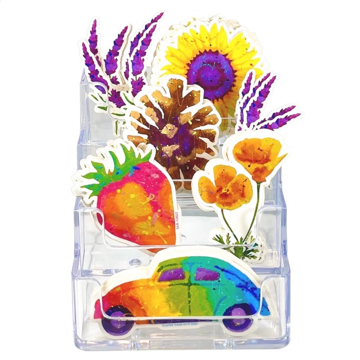Surprise Inside Art - Wholesale Sticker - Sunflower Splatter Paint Weatherproof Vinyl Sticker2
